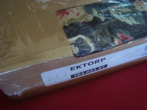 IKEA EKTORP COVER for Ektorp 2-seat Loveseat Sofa Flowers on Black Slipcover NIB