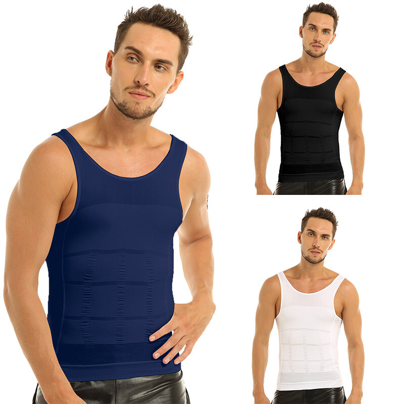 Sexy Men Abdomen Muscle Compression Shapewear Slimming Body Shaper Vest  Shirt
