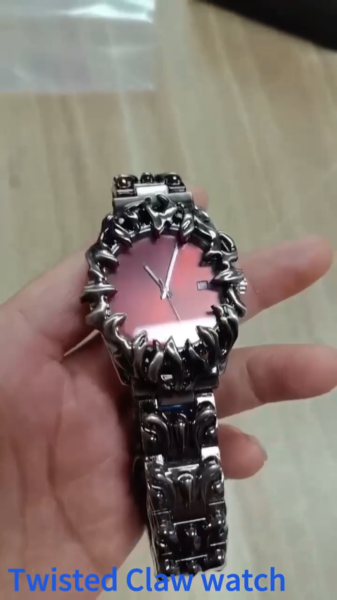 Luxury Vantage Unique Y2K Alabaster Twisted Claw Shape Man Watches