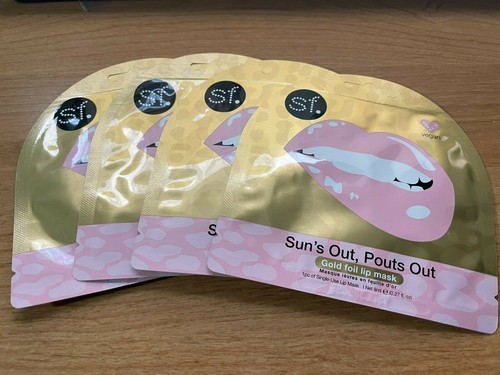 Sun's Out, Pouts Out Goldfolie Lippenmaske von sf (4 Masken) - NEU - Bild 1 von 2
