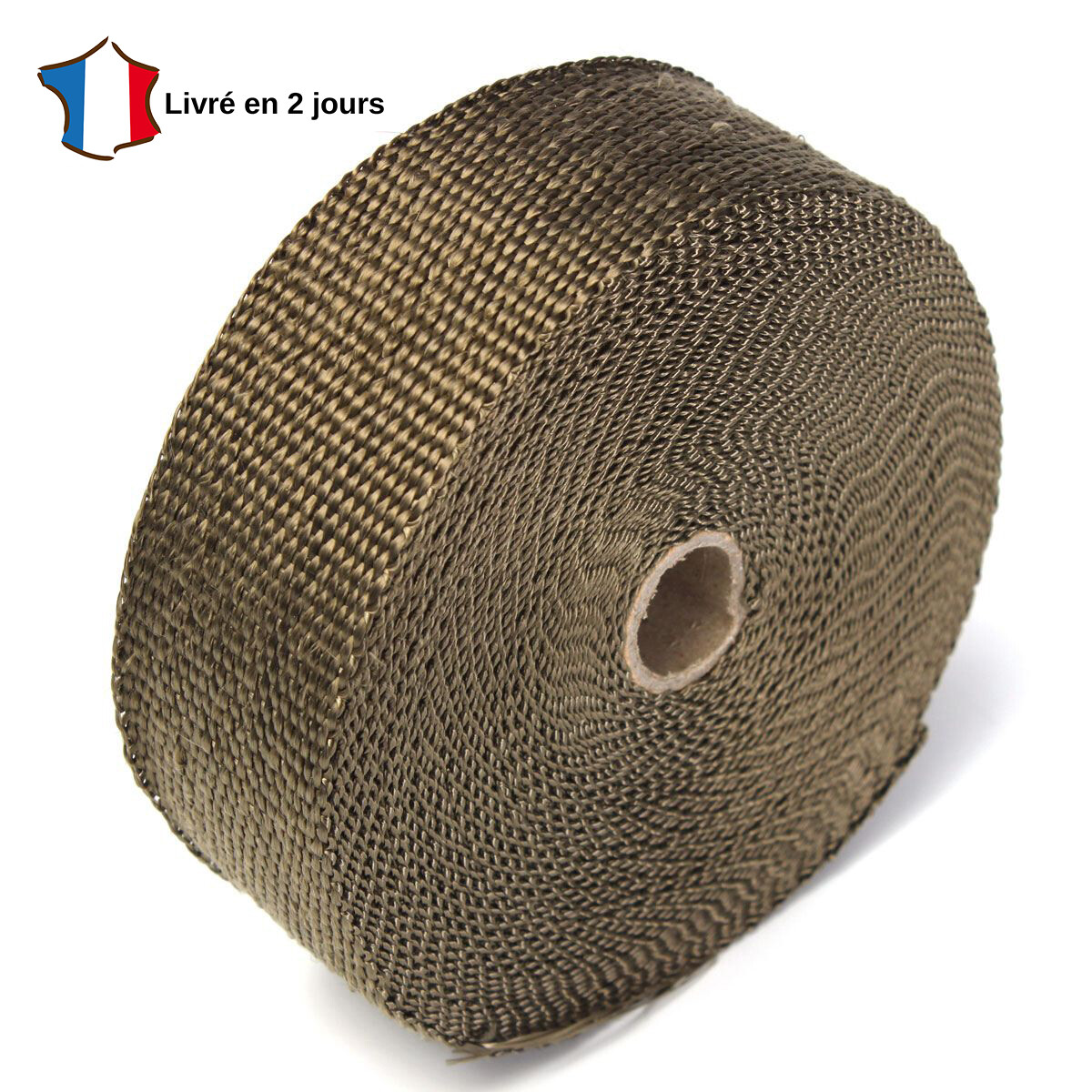 Fibre de verre thermique moto pour look custom et échappement brun 5m