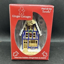 Ginger Cottages (#80039) Reindeer Claus Café Coffee Shop Wooden Ornament NIB