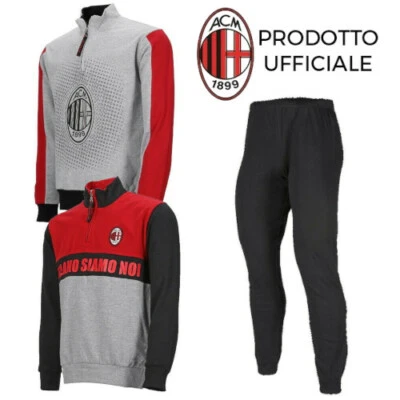 A.C. MILAN PIGIAMA LUNGO X JUNIOR / BAMBINO 2 VARIANTI - PRODOTTO UFFICIALE