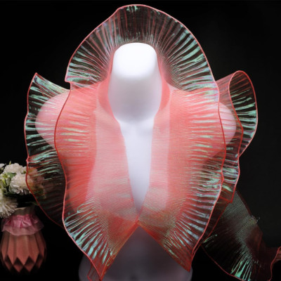 10 Yards Ruffled Fabric Organza Trims Gradient Pleated Lotus Leaf Trim Lace Fabr