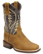 Kids Genuine Leather Western Square Toe Honey Cowboy Boys Cowboy Boots