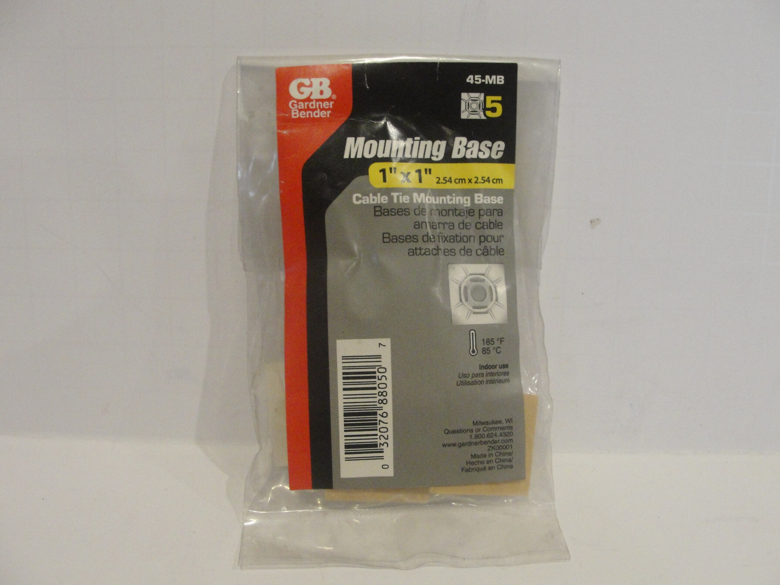 Gardner Bender 45-MB Cable Tie Mounting Base, 1 Inch. x 1 Inch. 5 pack ...