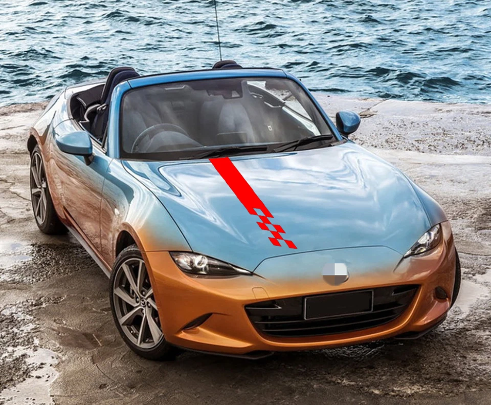 Calcomanías de vinilo gráficas rayas deportivas carreras Mazda MX-5 pegatina lateral para capó de coche Foto 3 de 4