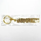 Porte clés métal Supreme NY bloc d'or logo bling faux diamants faux diamants neuf avec étiquettes SS18 AUTHENTIQUE