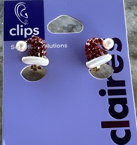 Claires Clip auf Ohrringe Weihnachten Nikolausmütze Urlaub Accessoires
