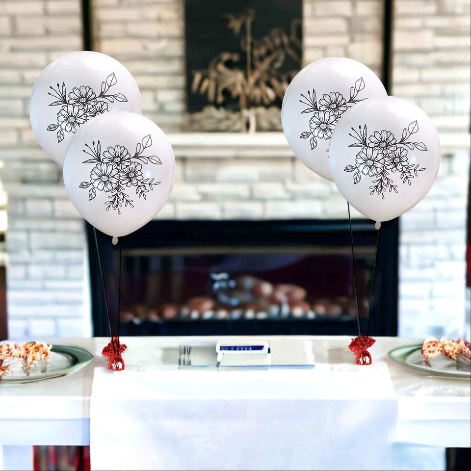 Globos Florales 12ct, Fiesta de Flores, Decoraciones Temáticas, Boda Cumpleaños Novia Foto 2 de 2