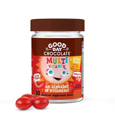 Good Day Chocolate Kids Multivitamin Milk Chocolate 50 Count Nutritional Supp...