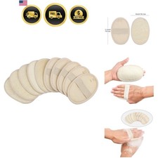 10-Pack Exfoliating Loofah Sponge Pads - Natural Luffa  Terry Cloth, Body Sc...
