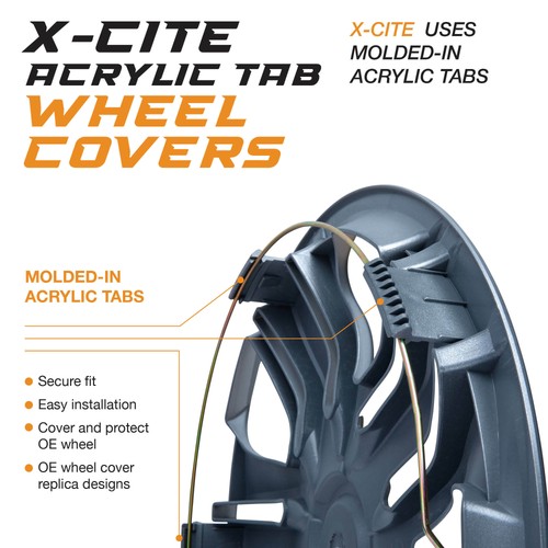 PACRIM 16" Gloss Black Universal Wheel Covers/Hubcaps | 8 Spoke | ABS | Set of 4 - Bild 3 von 6