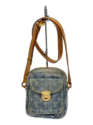 LOUIS VUITTON M95348 Monogram Blue Denim Camera Bag Shoulder Bag