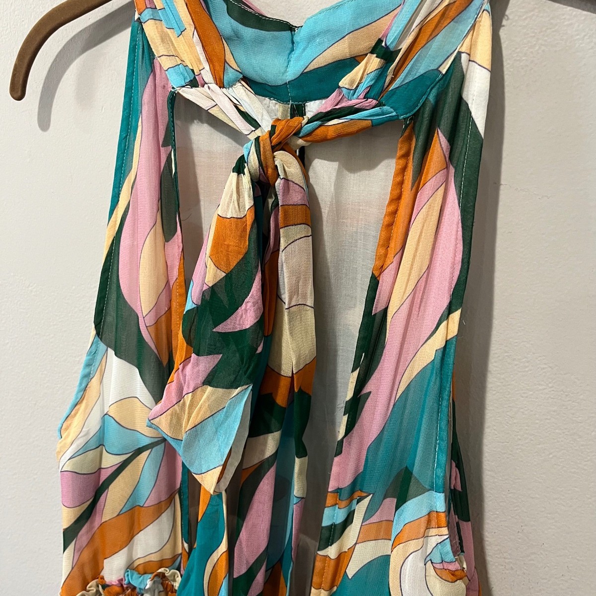 Anthropologie Maeve Keyhole Halter Maxi Dress Large Geometric Resort  Vacation | eBay