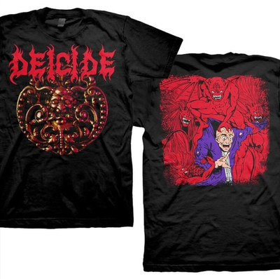 New Deicide Medallion Double-Sided Legion Death Metal Band T-Shirt badhabitmerch