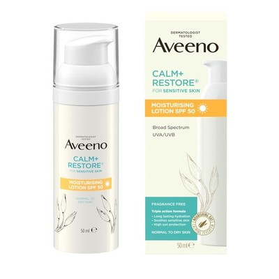 Aveeno Face CALM RESTORE Feuchtigkeitslotion LSF 50 50ml beruhigt empfindliche Haut