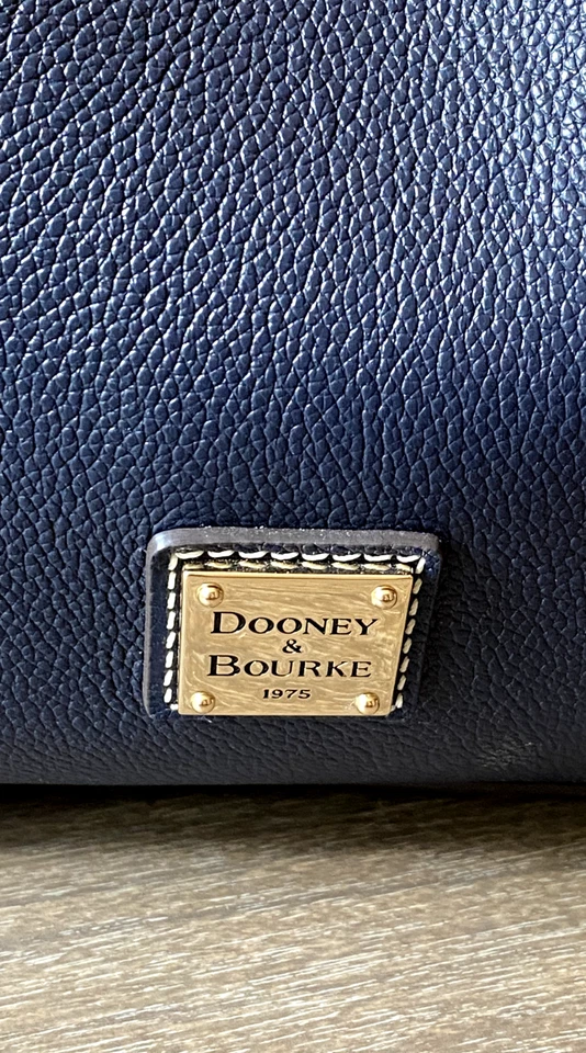Dooney & Bourke-Cuero Grano Guijarro-Barlow-Azul Marino-con Bolsa para el Polvo-NUEVO SIN ETIQUETAS Foto 3 de 4