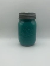 Vintage Kerr Self Dealing Jar With Ball Zink Lid Aqua