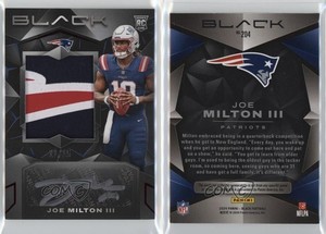 2024 Panini Black Ruby /15 Joe Milton III #204 RPA Rookie Patch Auto RC