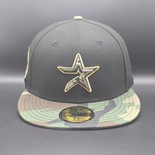 HOUSTON ASTROS  7 3/8s BLACK, CAMOUFLAGE BRIM, CAMO STAR WITH METAILLC GOLD TRIM