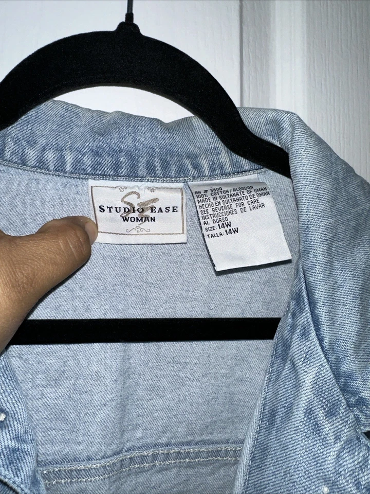 Chaqueta vaquera vintage Studio Ease azul denim talla - 14W Foto 3 de 4