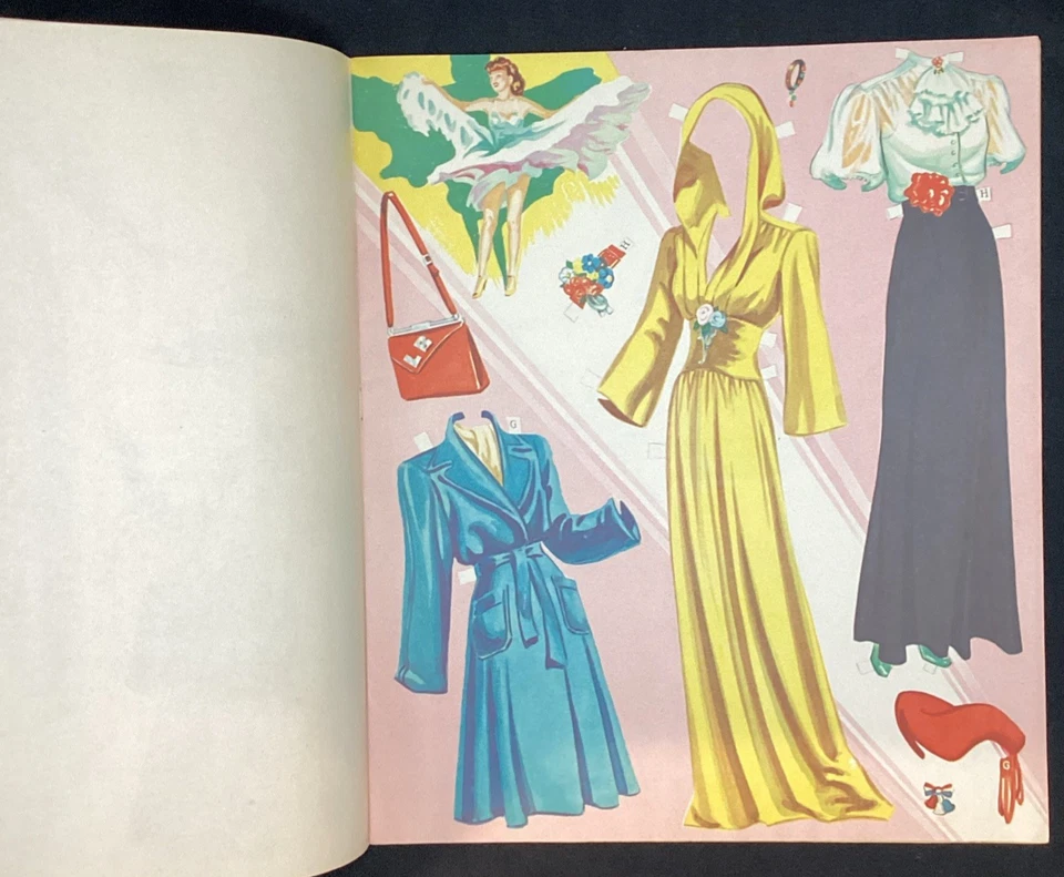 Vtg Lucille Ball Paper Dolls from movie Madame Dubarry Was A Lady 1944 - uncut - Image 3 of 4