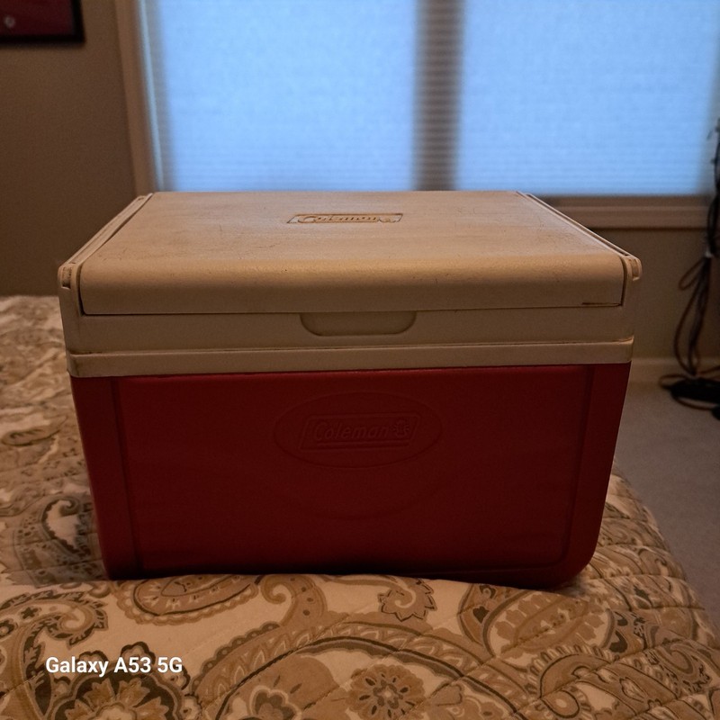 Red Coleman Ice Chest and Cooler Hard Case