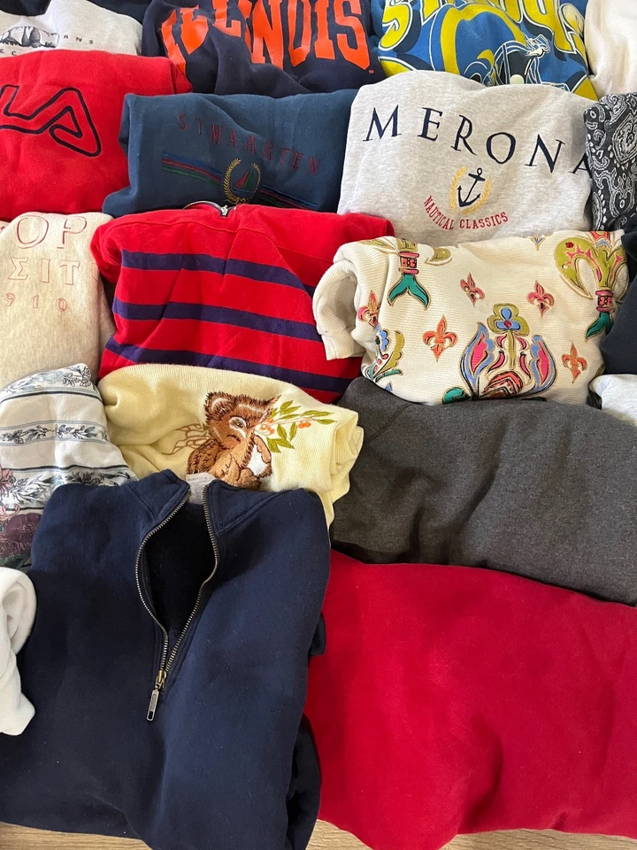 Lote de 25 Sudaderas De Colección FILA Pullover NFL Fútbol Universitario Naturaleza Años 70 Años 80 Años 90 Foto 4 de 4