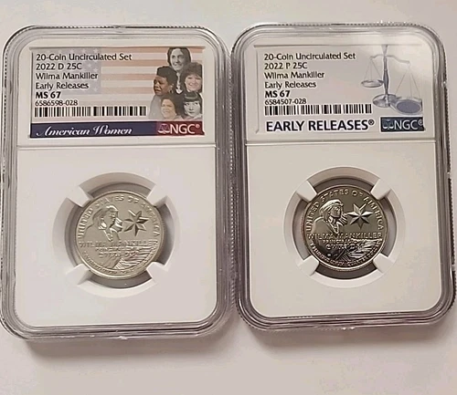 2022 P & D Wilma Mankiller 25c NGC MS 67 American Women Quarter Early Releases 