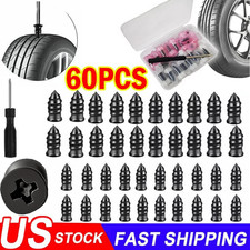 60X Tire Vacuum Repair Screw Rubber Nail Plug Car Tyre Puncture Repair Kit US