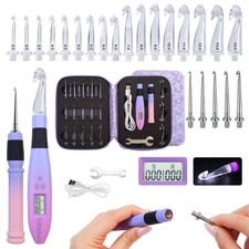 Uncinetto illuminato, 22 in 1 ago illuminato per uncinetto facile da vedere punto con...