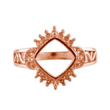 Semi Mount Ring Cushion 9MM Solitaire Halo Ring 925 Sterling Silver Rose Plated
