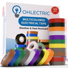 20 Pack - Colored Electrical Tape UL/CSA Listed, Multicolor High Temp Flame-R...