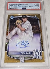 2025 Bowman Chrome Prospect Autographs Cade Smith 1st Gold Shimmer /50 PSA 9
