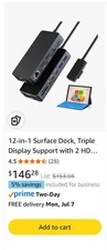 Surface Pro Docking Station Microsoft 12-in-1 Surface Triple