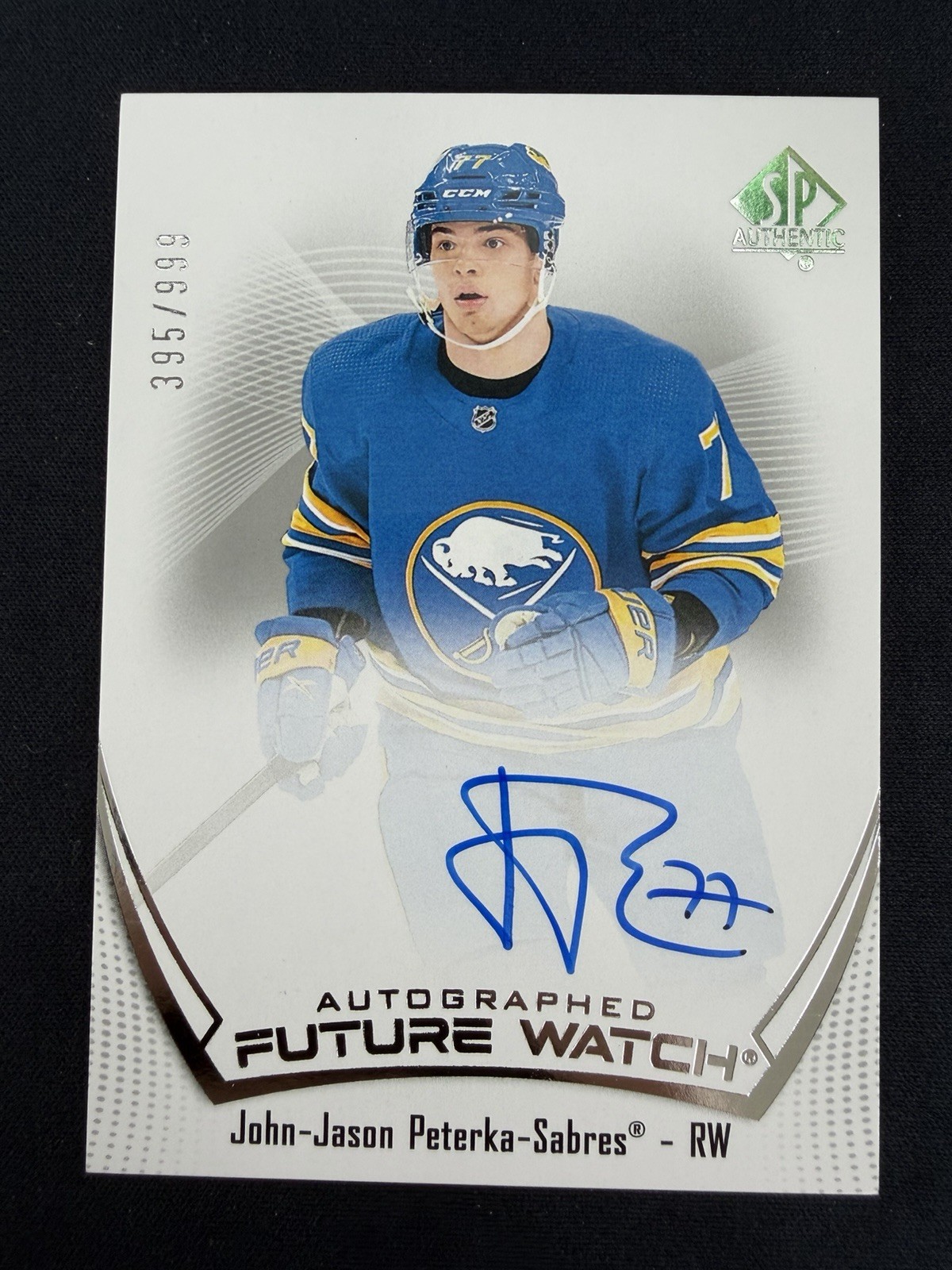 2021-22 SP Authentic Future Watch Auto 395/999 John-Jason Peterka Sabres