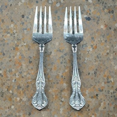 Easterling Valhalla Stainless Salad Forks 6 1/4'' Floral Scrolls Flatware Japan 2