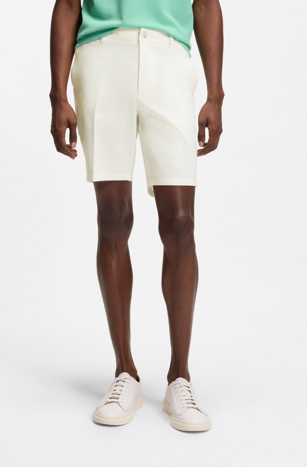 HUGO BOSS H-KANE Regular Modern FIT IVORY Stretch Cotton mens SHORTS 33R