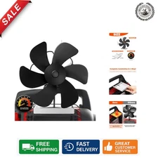 Clip-On Heat Circulation Fan for Wood Stoves & Propane Heaters with Thermometer