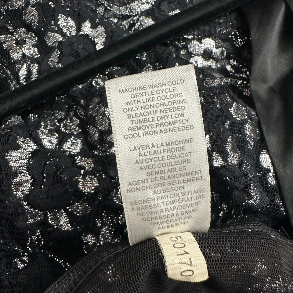 Blusa feminina de renda gótica transparente tamanho XL academia escura caprichosa babydoll noir - Imagem 4 de 4