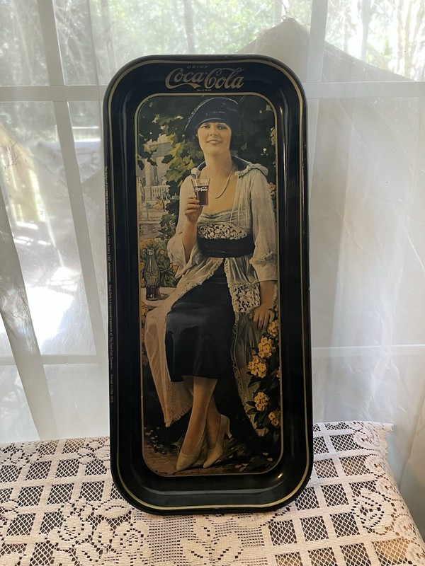 Vintage 70s 16 In Coca-Cola Coke Rectangle Metal Serving Tray 1921 Advertisement