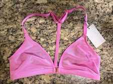 Negative Underwire-Free Sheer Mesh Bralette Bra Pink Size 1 NWT Racerback