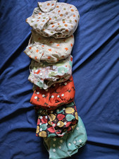 Simple Brand Lot of 6 Reusable Cloth Diapers Snap Closure Multicolor Prints