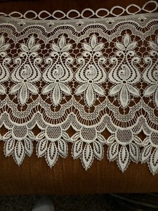 Window Valance Lacey Single Panel Ivory Color 60x16” Romantic Cottage Pretty