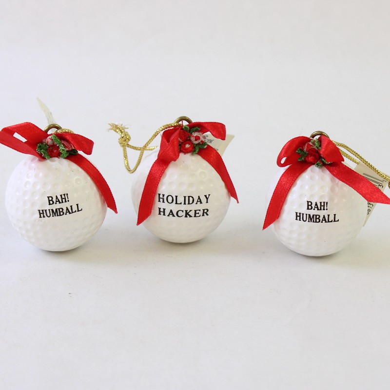 Lot of 3 Kurt Adler Funny Golf Ball Christmas Ornaments