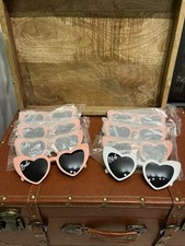 Set of 8 Heart Sunglasses, 1 Bride, 7 Babe, Bachelorette, Wedding Party, New