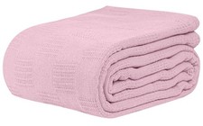 Hospital Thermal Snagless Spread Blanket 100 Cotton 74x100 Inch Mauve