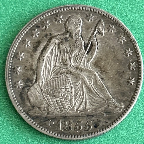 1855-O Silver Seated Liberty Half Dollar New Orleans Mint - 50¢-  Arrows