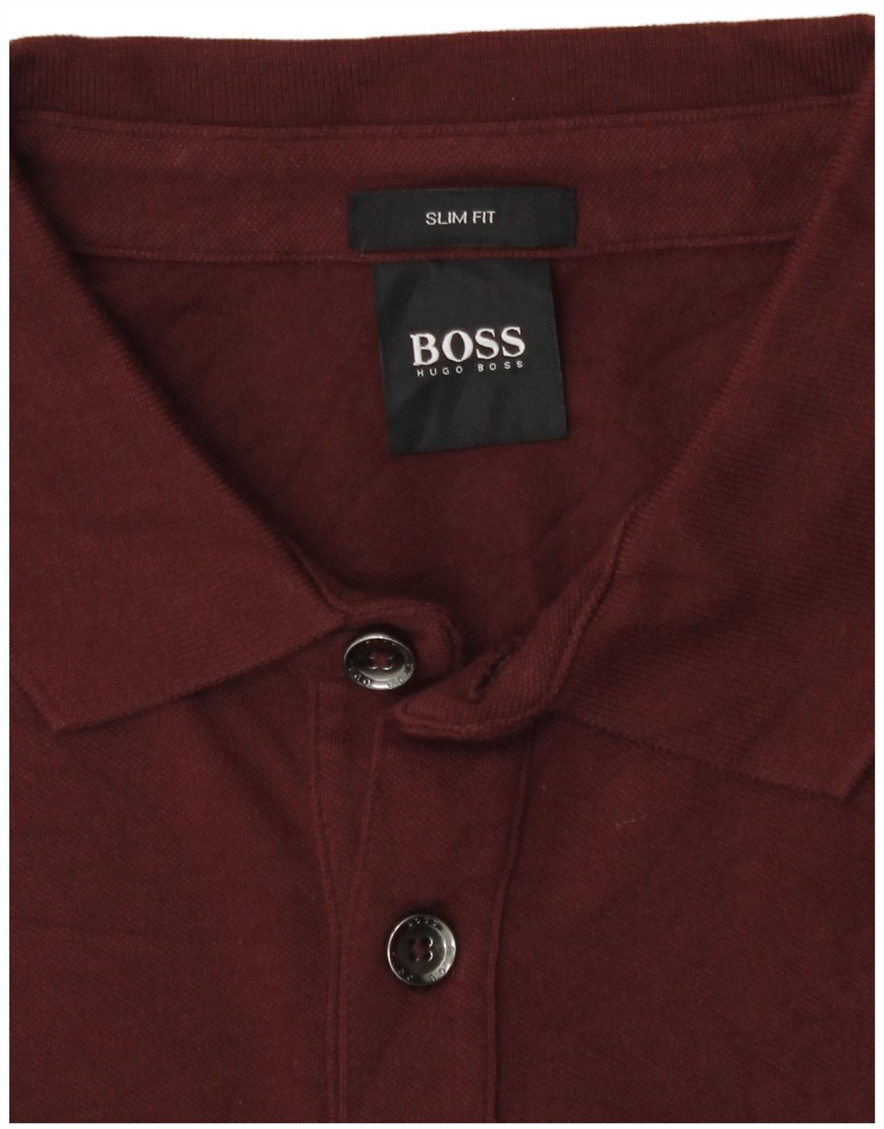Hugo Boss Mens Slim Fit Polo Shirt Large Burgundy Cotton CH13 thumbnail 4